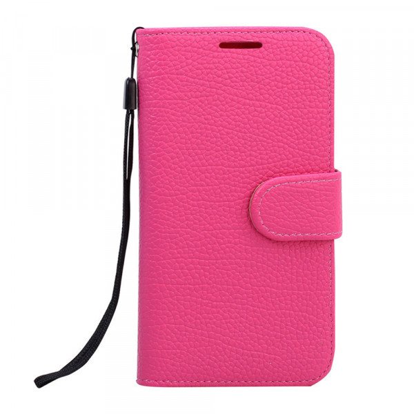 Wholesale Samsung Galaxy S6 Classic Flip Leather Wallet Case with Strap (Hot Pink)